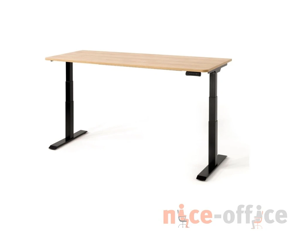 Стол письменный 160x75x65-130 Skid Гикори/Черный