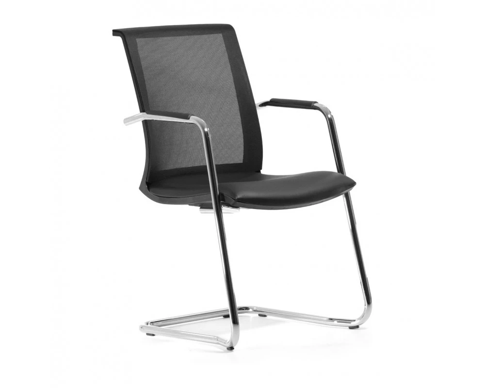 Кресло Skin Сетка/Кожа, Черный