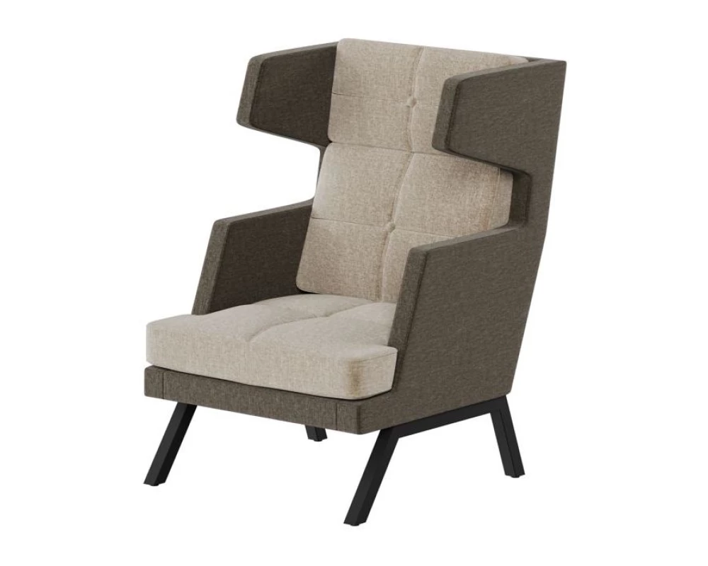 Кресло высокое с декором из пуговиц Aldo