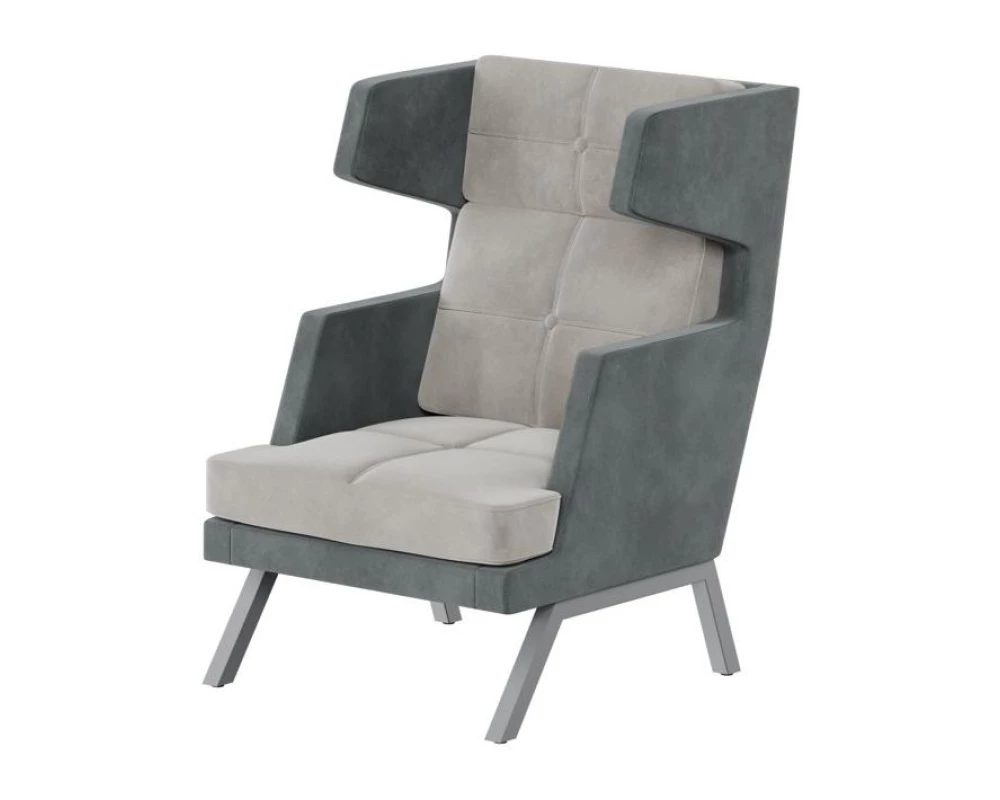 Кресло высокое с декором из пуговиц Aldo