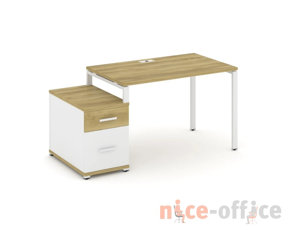 Стол письменный с 1 опорной тумбой CN.SP-306 W 1180/1546x720x750 Концепт / Concept