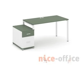 Стол письменный с 1 опорной тумбой CN.SP-306 W 1180/1546x720x750 Концепт / Concept images