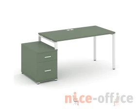 Стол письменный с 1 опорной тумбой CN.SP-306 W 1180/1546x720x750 Концепт / Concept images