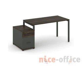 Стол письменный с 1 опорной тумбой CN.SP-307 W 1380/1746x720x750 Концепт / Concept images