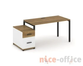 Стол письменный с 1 опорной тумбой CN.SP-307 W 1380/1746x720x750 Концепт / Concept images