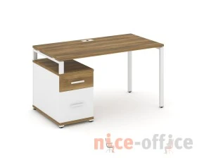 Стол письменный с 1 опорной тумбой CN.SP-307 W 1380/1746x720x750 Концепт / Concept images