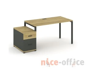Стол письменный с 1 опорной тумбой CN.SP-307 W 1380/1746x720x750 Концепт / Concept images