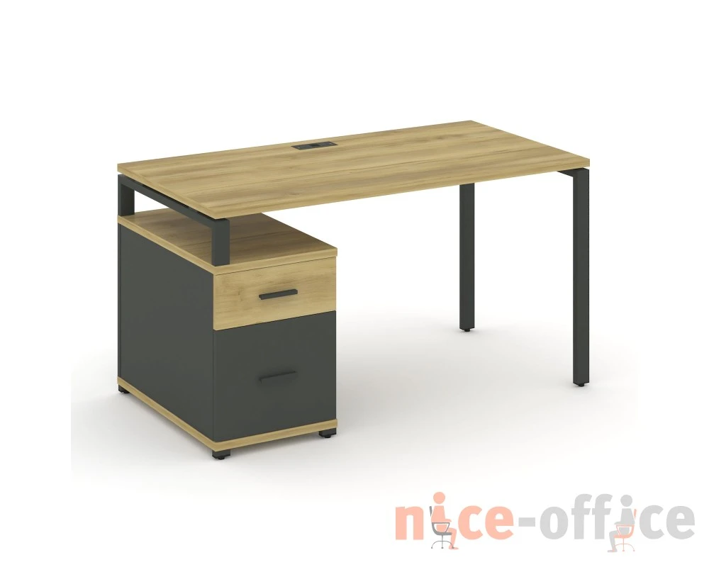 Стол письменный с 1 опорной тумбой CN.SP-307 W 1380/1746x720x750 Концепт / Concept