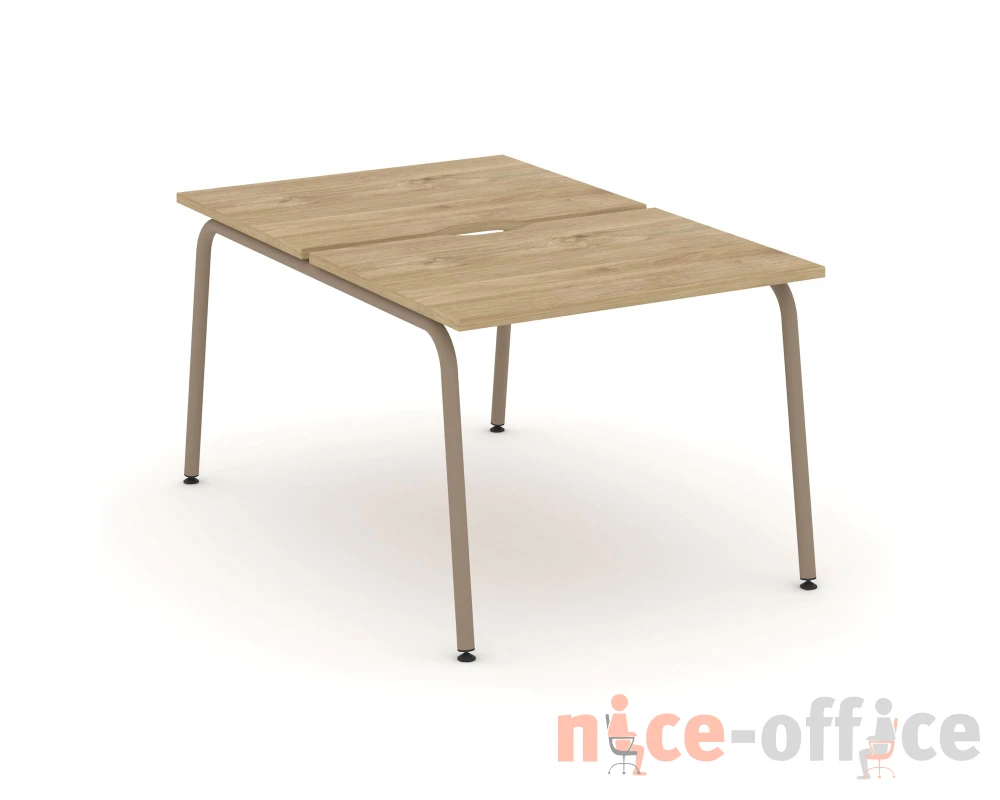 Рабочая станция на 2 места с вырезом на круглой трубе 98x150x75 Эстетика / Estetica
