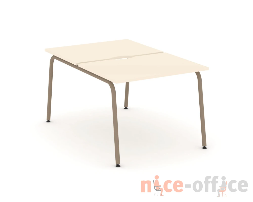 Рабочая станция на 2 места с вырезом на круглой трубе 98x150x75 Эстетика / Estetica
