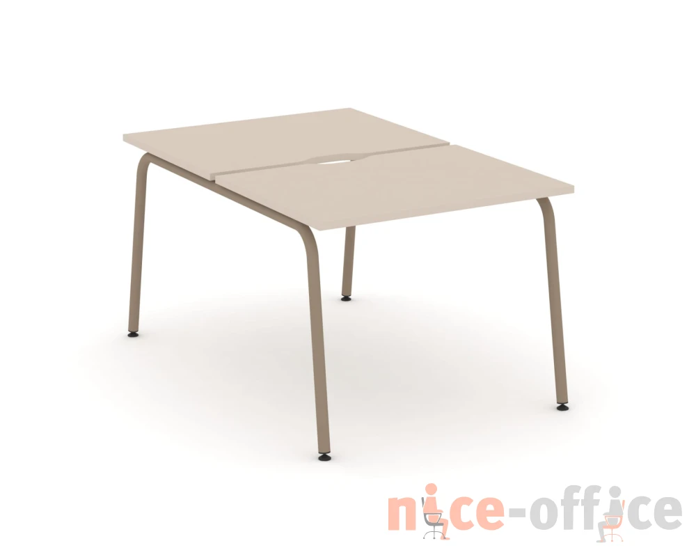 Рабочая станция на 2 места с вырезом на круглой трубе 98x150x75 Эстетика / Estetica