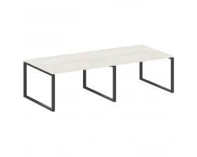 Переговорный стол (2 столешницы) на О-образном м/к 280x123,5x75 Metal System images