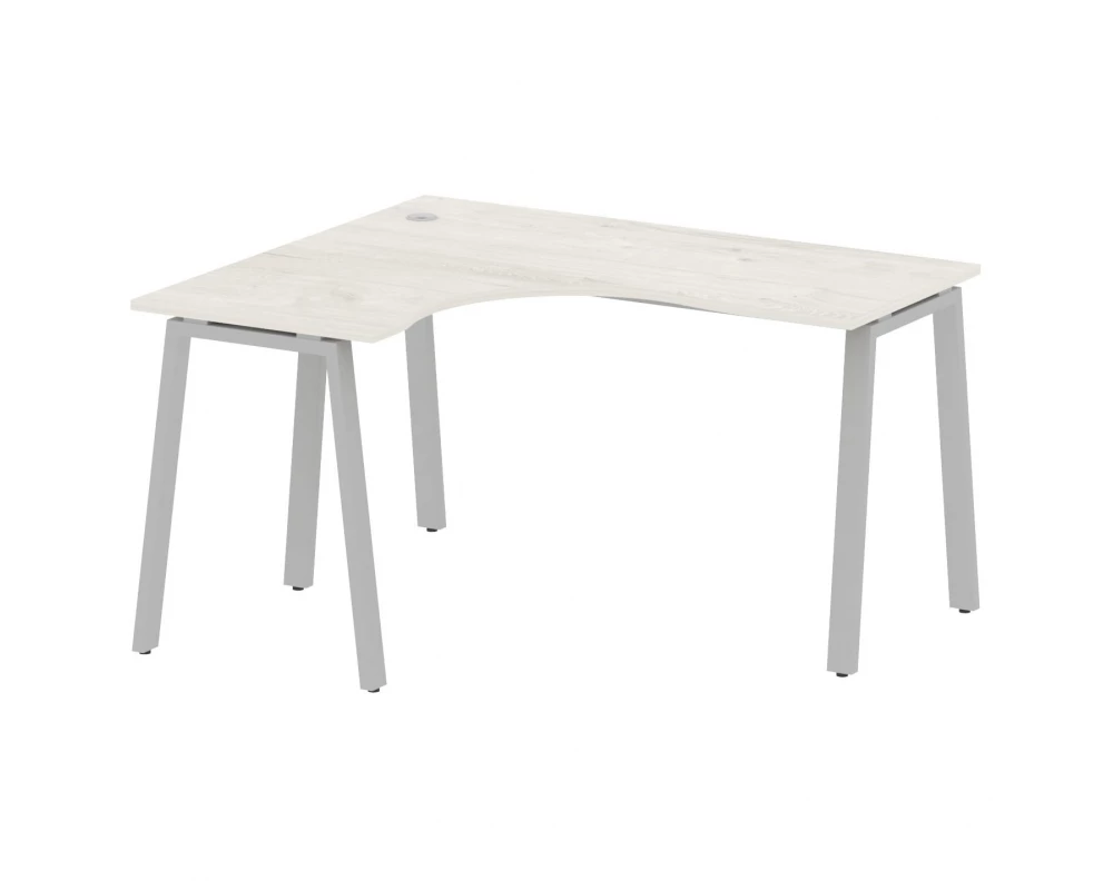 Стол криволинейный левый на А-образном м/к 140x120x75 Metal System