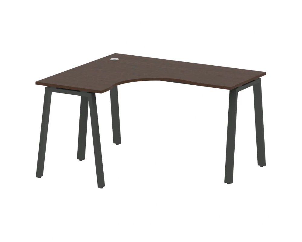 Стол криволинейный левый на А-образном м/к 140x120x75 Metal System