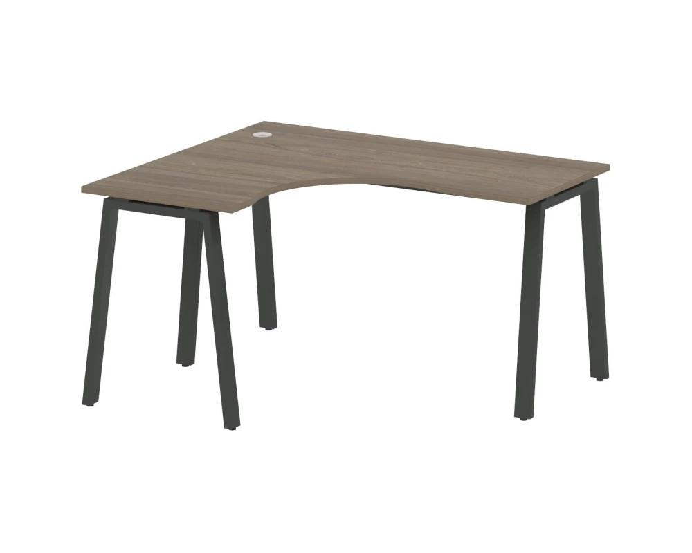 Стол криволинейный левый на А-образном м/к 140x120x75 Metal System