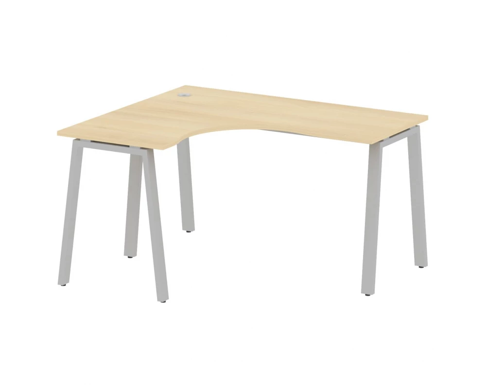 Стол криволинейный левый на А-образном м/к 140x120x75 Metal System