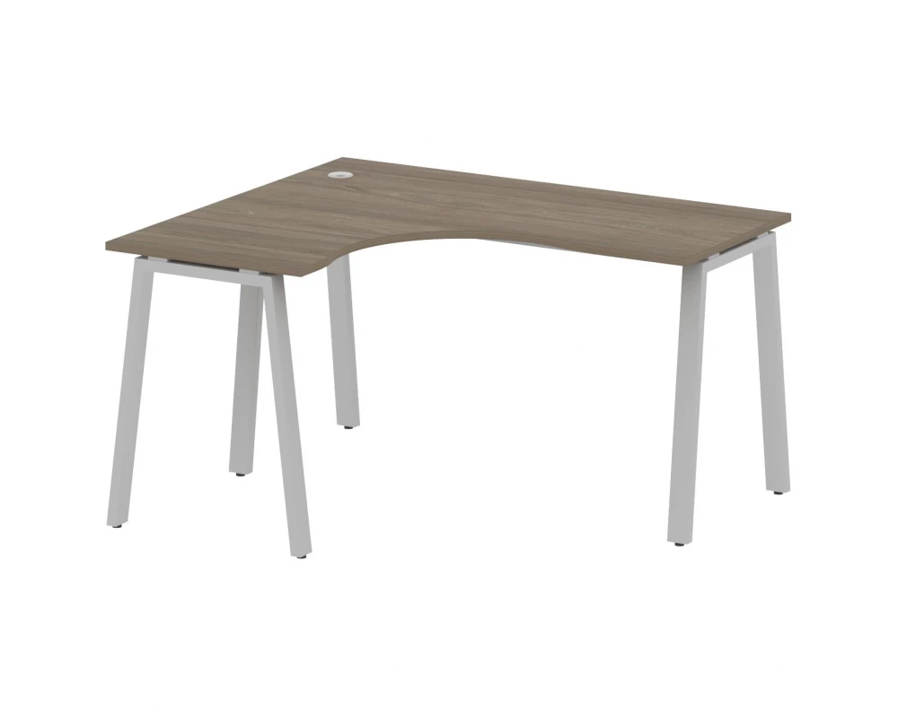 Стол криволинейный левый на А-образном м/к 140x120x75 Metal System