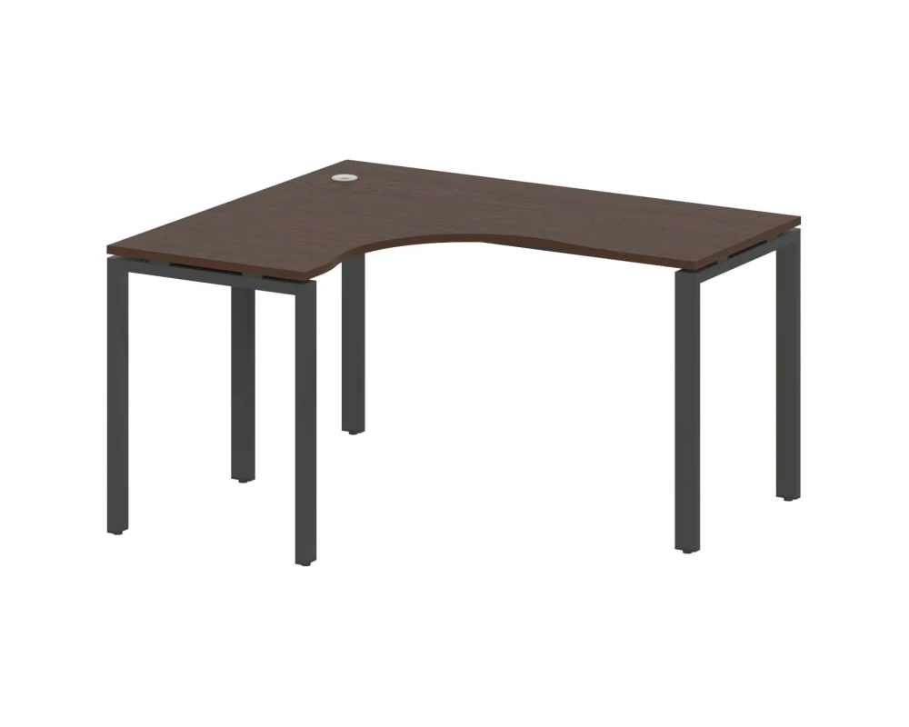 Стол криволинейный левый на П-образном м/к 140x120x75 Metal System