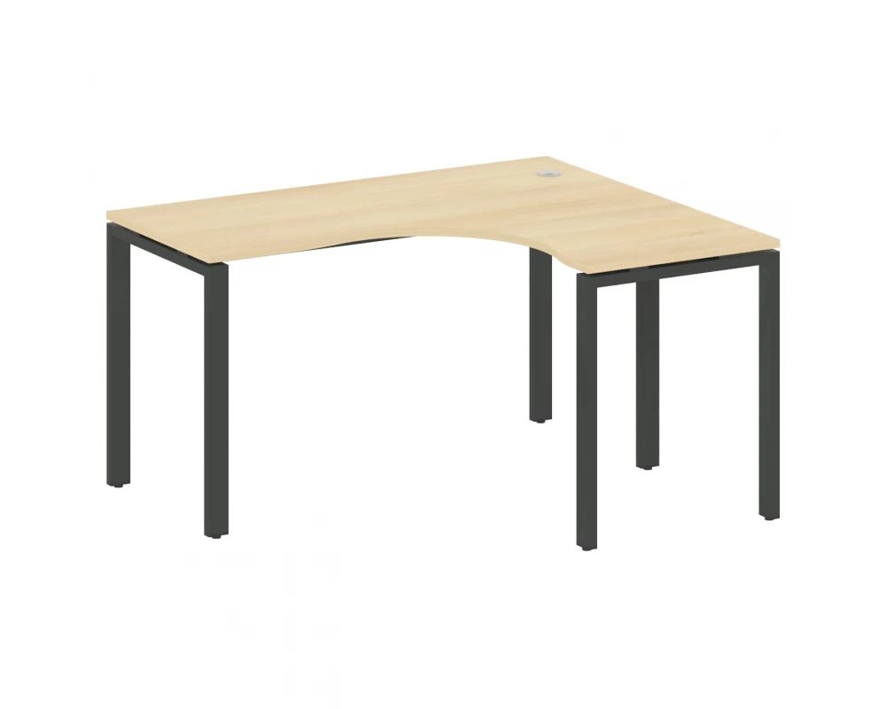 Стол офисный угловой правый на П-образном м/к 140x120x75 Metal System