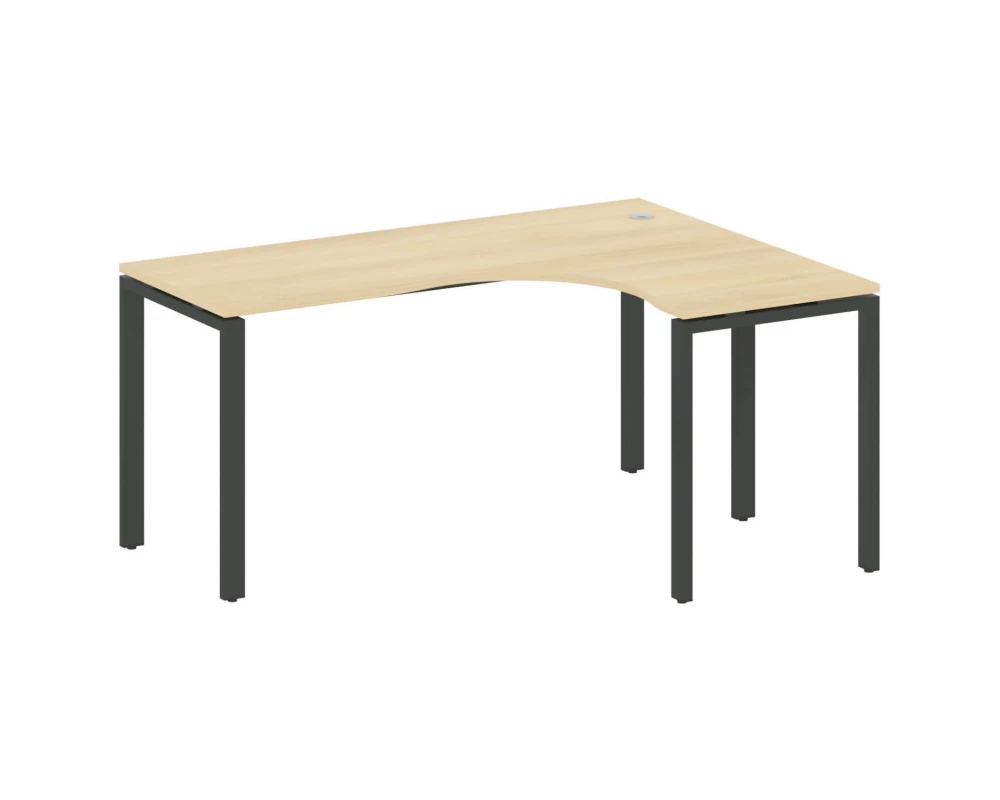 Стол криволинейный правый на П-образном м/к 160x120x75 Metal System