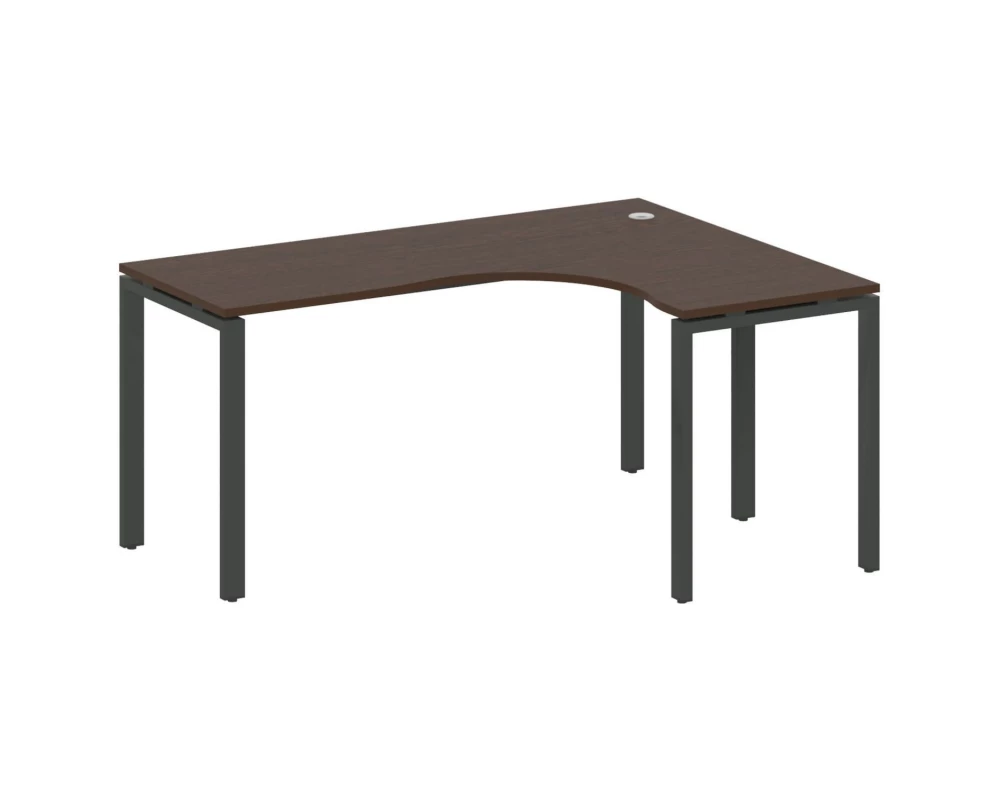 Стол криволинейный правый на П-образном м/к 160x120x75 Metal System