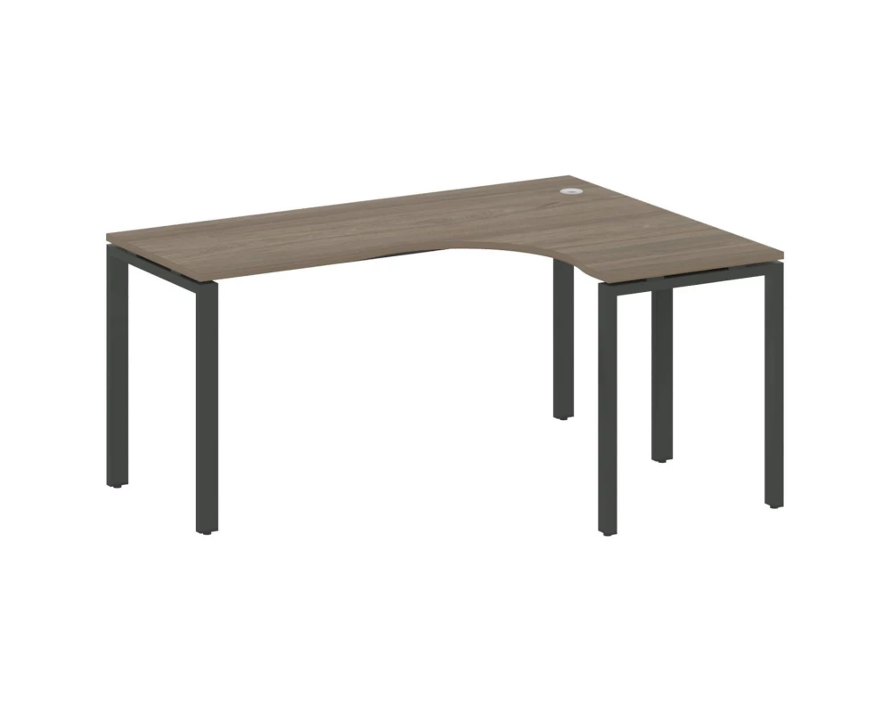 Стол криволинейный правый на П-образном м/к 160x120x75 Metal System