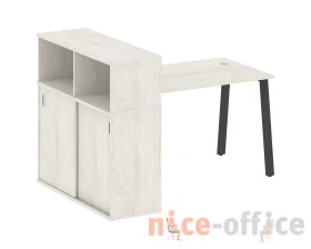 Стол письменный на А-образном м/к с опорным шкафом-купе 161x112x109,8 Метал Систем / Metal System images