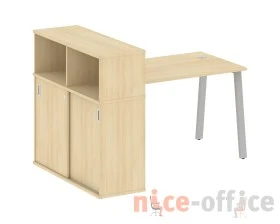 Стол письменный на А-образном м/к с опорным шкафом-купе 161x112x109,8 Метал Систем / Metal System images