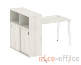 Стол письменный на А-образном м/к с опорным шкафом-купе 161x112x109,8 Метал Систем / Metal System images