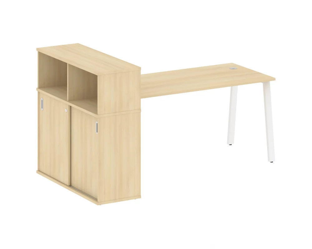 Стол письменный на А-образном м/к с опорным шкафом-купе 201x112x109,8 Metal System