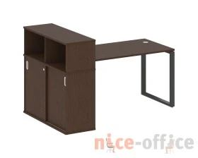 Стол письменный на О-образном м/к с опорным шкафом-купе 181x112x109,8 Метал Систем / Metal System images