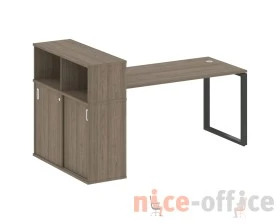 Стол письменный на О-образном м/к с опорным шкафом-купе 201x112x109,8 Метал Систем / Metal System images