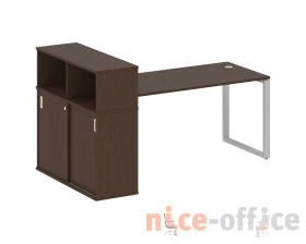 Стол письменный на О-образном м/к с опорным шкафом-купе 201x112x109,8 Метал Систем / Metal System images