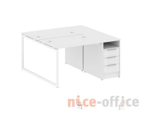 Рабочая станция с тумбой на О-образном м/к 1412x1475x750 Метал Систем Куатро 4х4 / Metal System Quattro 4x4 images