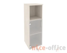 Шкаф средний узкий левый (1 низкий фасад стекло) 400x420x1207 Оникс / Onix images