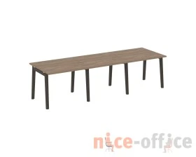 Стол переговорный (3 столешницы), опоры - массив дерева 294x98x75 Оникс Вуд / Onix Wood images