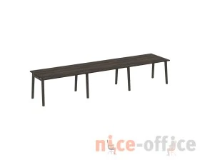 Стол переговорный (3 столешницы), опоры - массив дерева 414x98x75 Оникс Вуд / Onix Wood images
