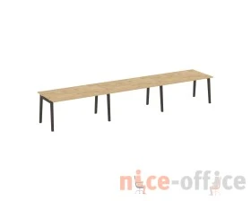 Стол переговорный (3 столешницы), опоры - массив дерева 474x98x75 Оникс Вуд / Onix Wood images