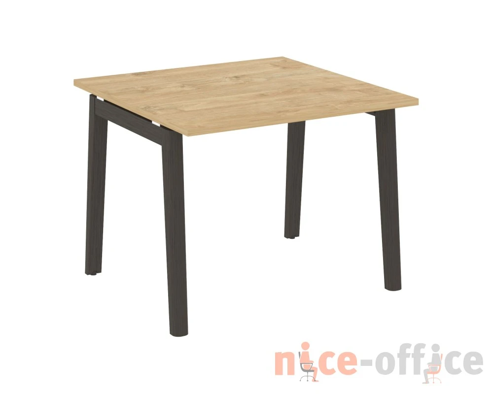 Стол переговорный (1 столешница), опоры - массив дерева 98x98x75 Оникс Вуд / Onix Wood
