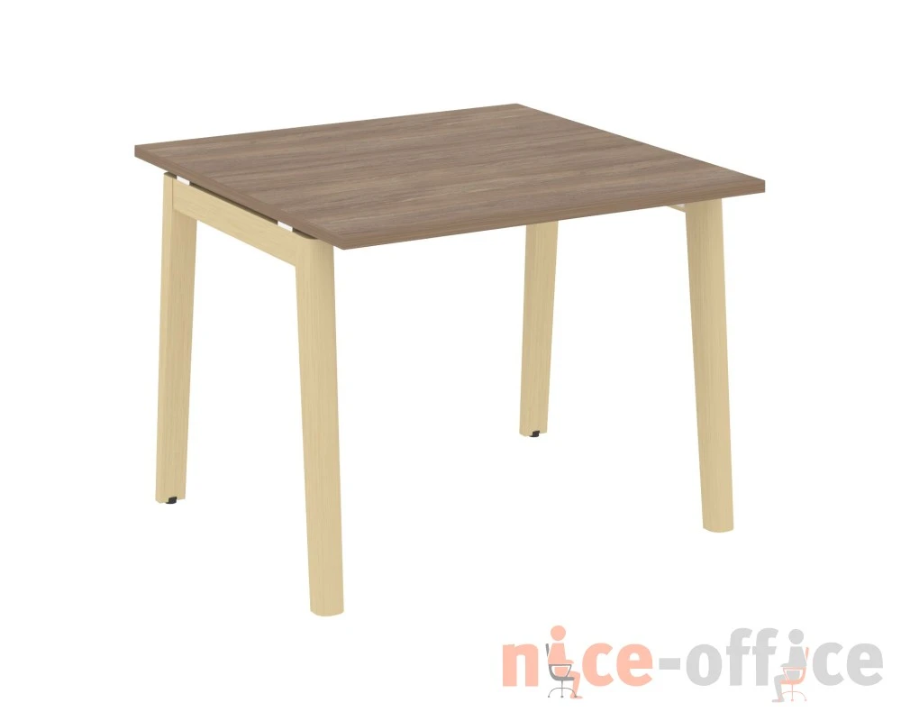 Стол переговорный (1 столешница), опоры - массив дерева 98x98x75 Оникс Вуд / Onix Wood