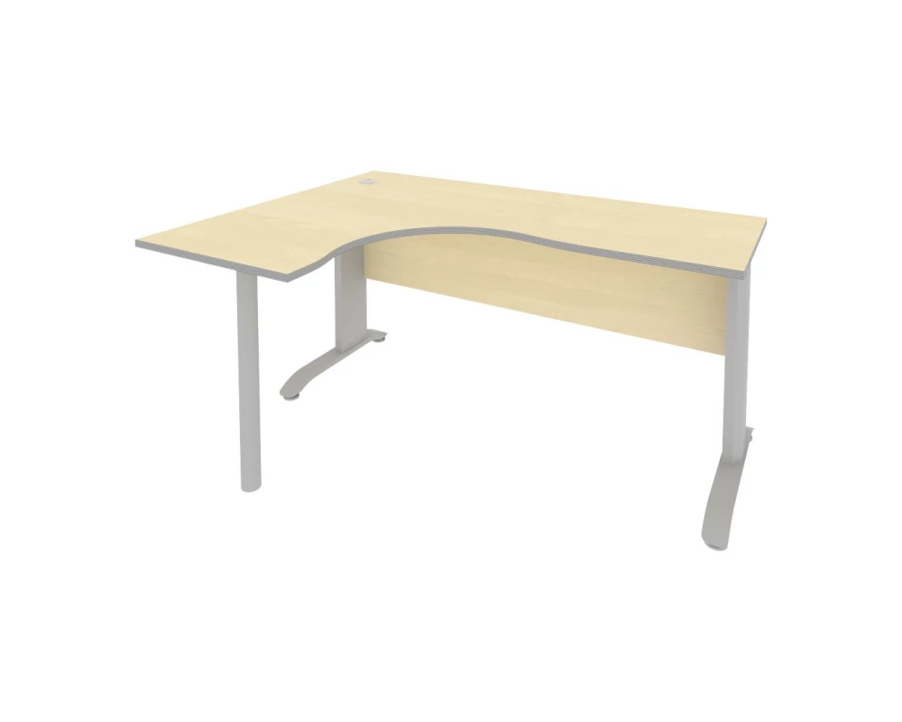 Стол офисный угловой левый металлокаркас 1600x1200x755 Riva