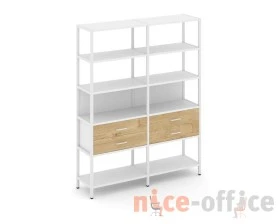 Двухсекционный стеллаж пятиярусный с ящиками 1590х400х1980 Шелф Систем / Shelf System images