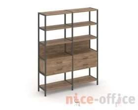Двухсекционный стеллаж пятиярусный с ящиками 1590х400х1980 Шелф Систем / Shelf System images