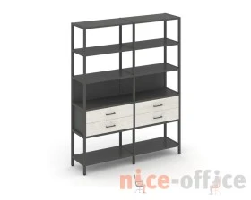 Двухсекционный стеллаж пятиярусный с ящиками 1590х400х1980 Шелф Систем / Shelf System images