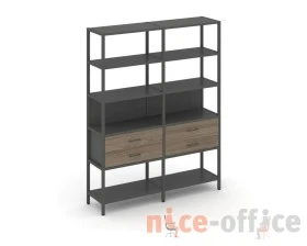 Двухсекционный стеллаж пятиярусный с ящиками 1590х400х1980 Шелф Систем / Shelf System images
