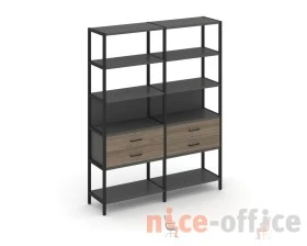 Двухсекционный стеллаж пятиярусный с ящиками 1590х400х1980 Шелф Систем / Shelf System images
