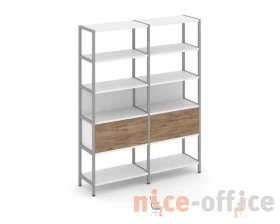 Двухсекционный стеллаж пятиярусный с ящиками 1590х400х1980 Шелф Систем / Shelf System images