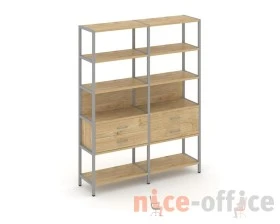 Двухсекционный стеллаж пятиярусный с ящиками 1590х400х1980 Шелф Систем / Shelf System images