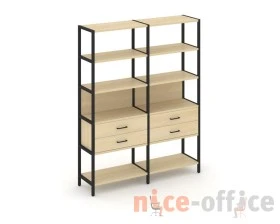 Двухсекционный стеллаж пятиярусный с ящиками 1590х400х1980 Шелф Систем / Shelf System images