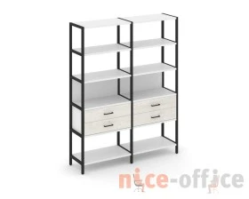 Двухсекционный стеллаж пятиярусный с ящиками 1590х400х1980 Шелф Систем / Shelf System images